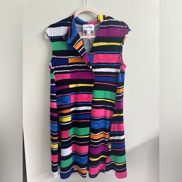 Joseph Ribkoff Multicolor Striped Midi Dress Style 252171 New size 8 - Picture 6 of 7